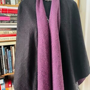 Sweeping Black and Purple Women's Shawl